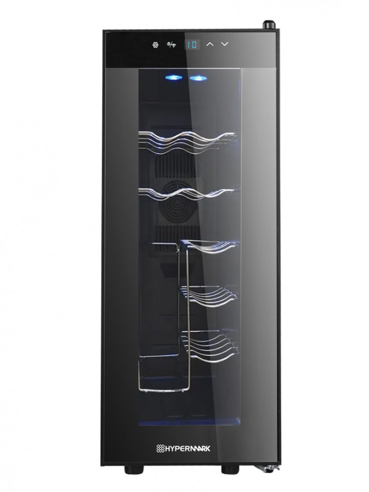 Enfriador de vinos Hypermark, Negro, 12 botellas