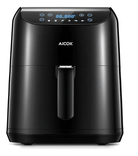 Freidora de aire Aicok, Negro/Plata, 3.2 L, 1500W, 200 °C