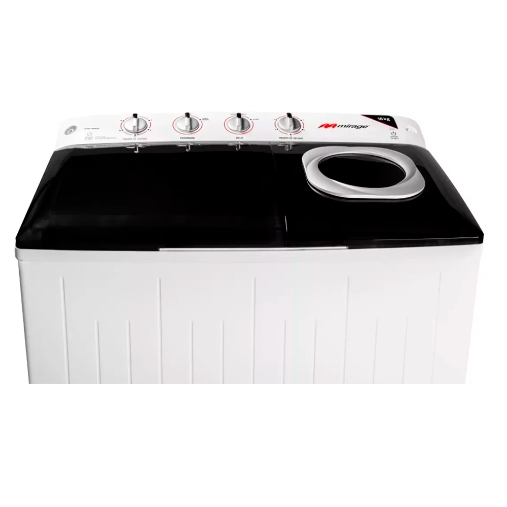 Lavadora Mirage, tipo semi automatica doble tina capacidad 16kg