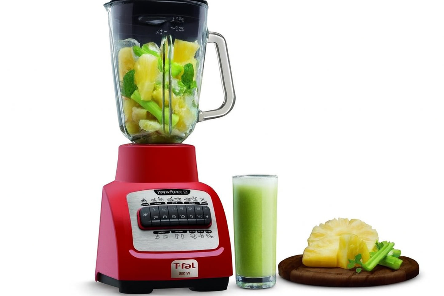 T-Fal Licuadora InfinyForce XL, 2 Litros, 550W, 12 Velocidades, Rojo