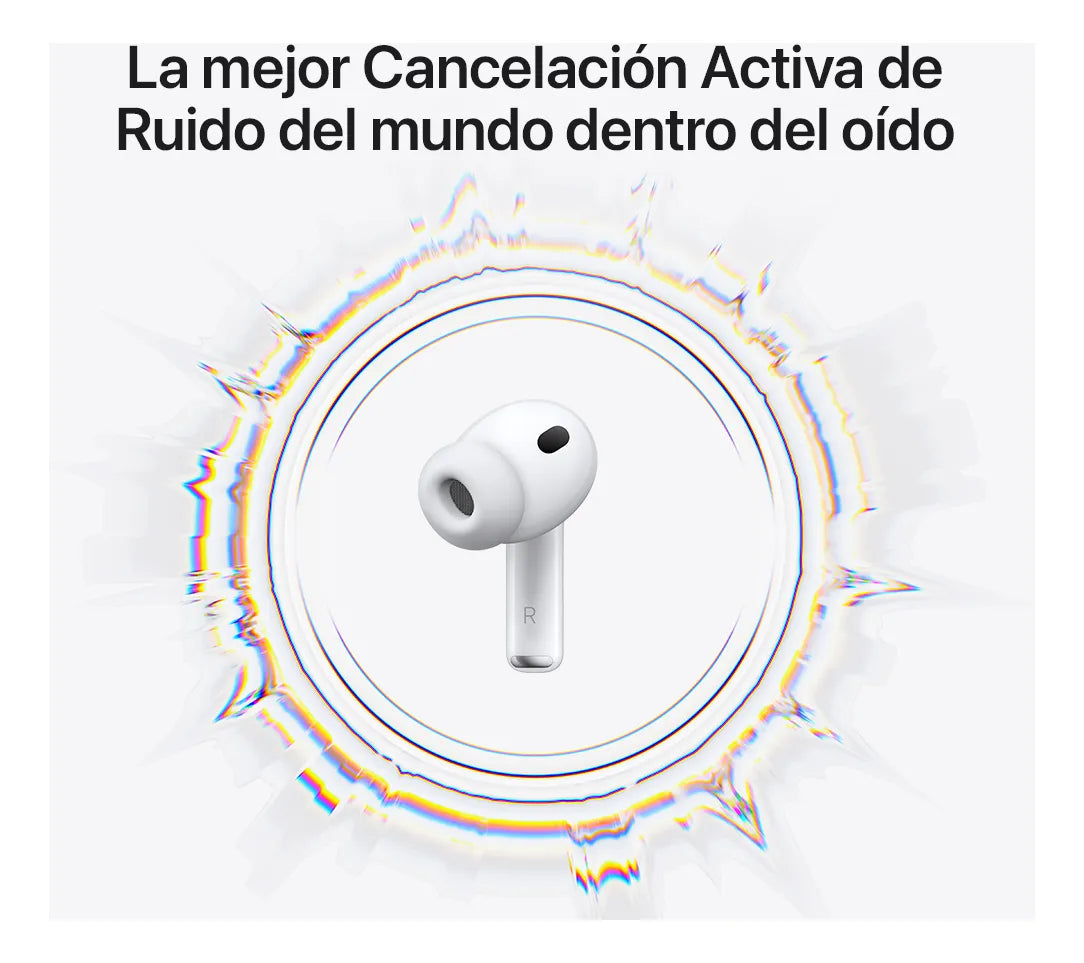 Audífonos Apple AirPods Pro 3ra Gen Bluetooth con Estuche de Carga Inalámbrico, Blanco