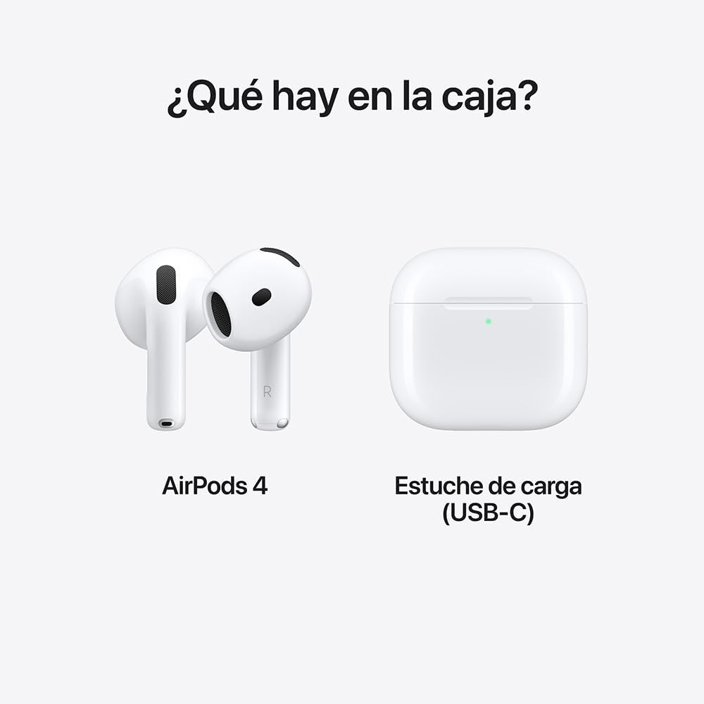 Audífonos Apple AirPods 4ta Gen Bluetooth con Estuche MagSafe, Blanco, sin cancelación de ruido