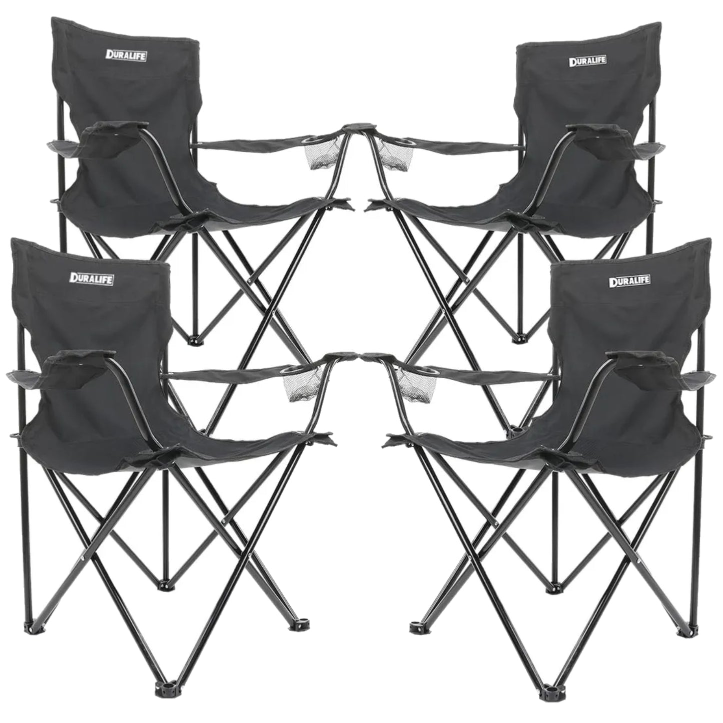 Sillas para Exteriores Camping Color Negro - Set de 4
