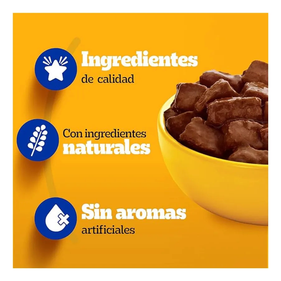 Pedigree Sobres para Perro Adulto, 24 Sabor Res y 24 Sabor Pollo