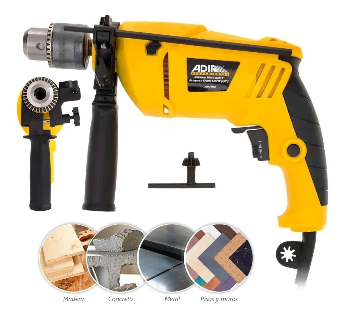 Rotomartillo Adir 500 W de potencia Alámbrico, Reversible, 500W