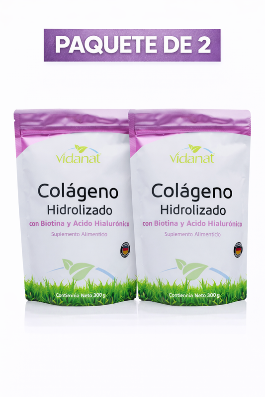Colágeno Hidrolizado con Biotina Vidanat - Paquete de 2