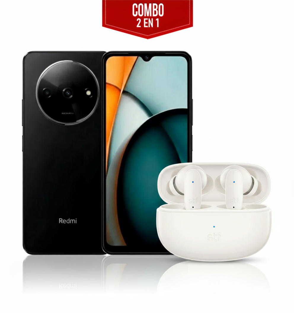 Teléfono Celular Xiaomi Redmi A3X Negro 64GB con Audífonos Inalámbricos TWS Blancos