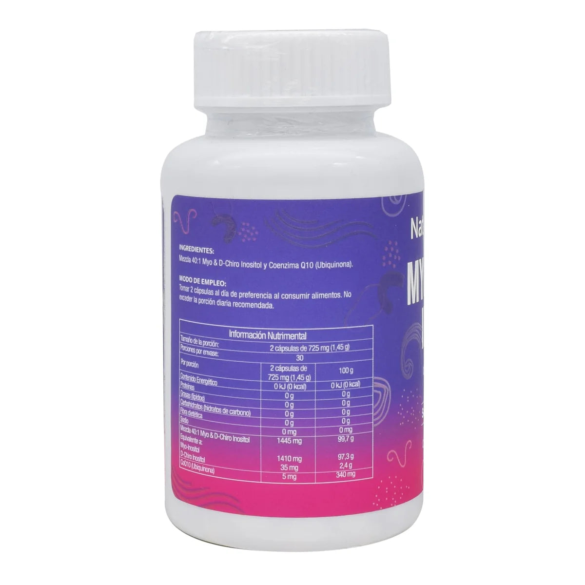 Inositol Myo D-Chiro Natural Wisdom 60 Cápsulas - Paquete de 3