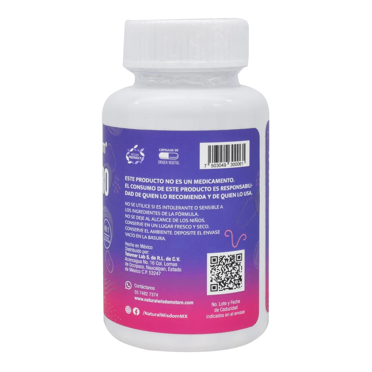 Inositol Myo D-Chiro Natural Wisdom 60 Cápsulas - Paquete de 3