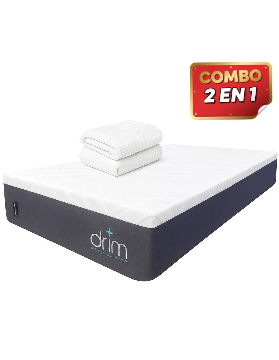 Colchón Matrimonial Memory Foam 4 Capas Con Edredon Deluxe Esquimal