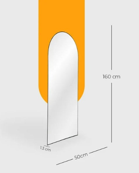 Espejo Decorativo Cuerpo Completo de Piso Marco de Metal 160 cm Marbella para Dormitorio Negro