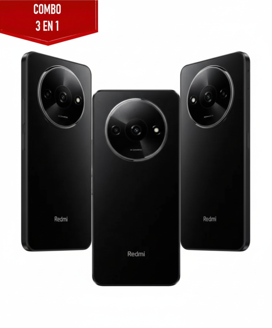 Celular Xiaomi Redmi A3X | 6.7″, 64GB, 3GB RAM, Dual SIM, Negro Paquete de 3