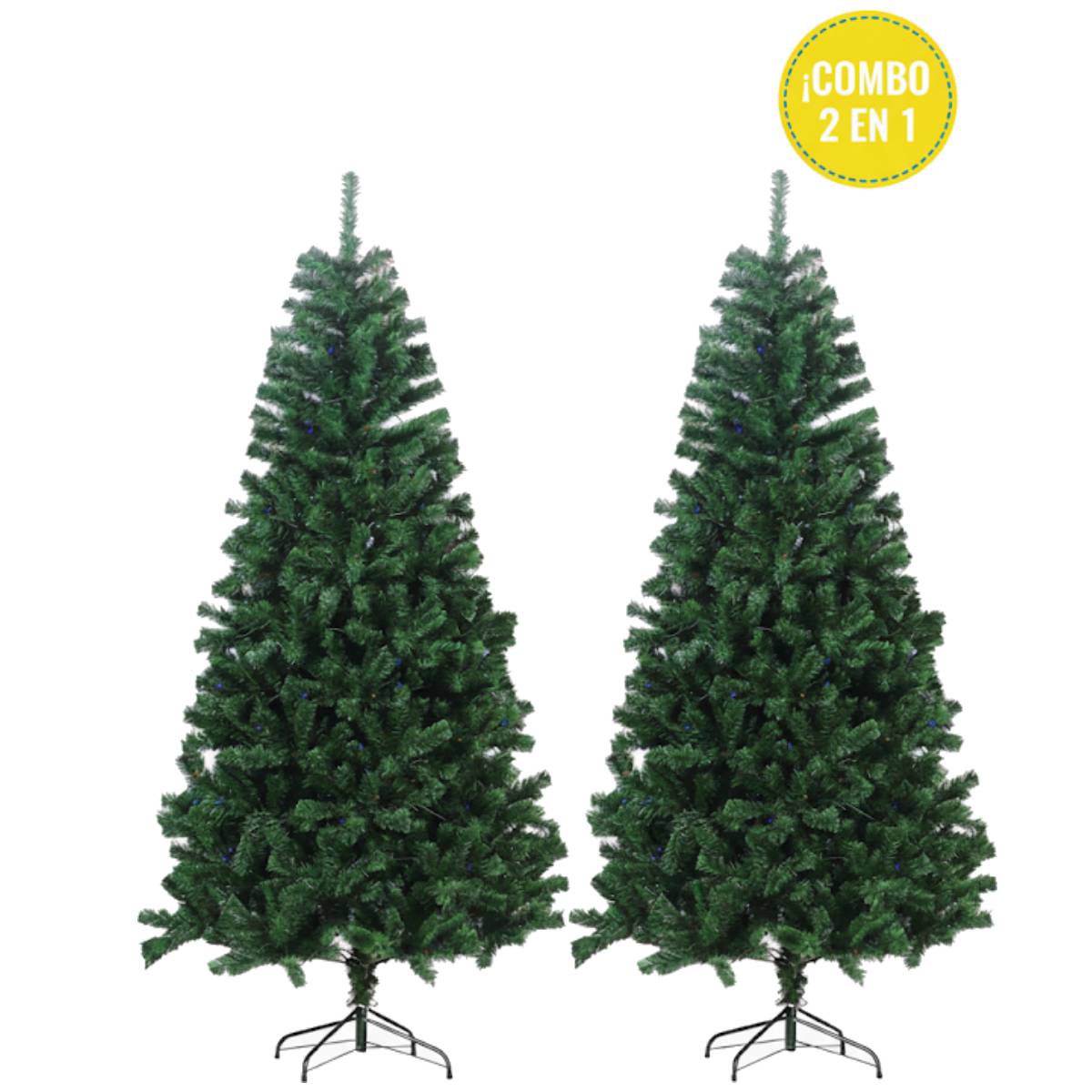Árbol de Navidad Artificial 210 cm Tipo Pino | Paquete con 2 Piezas