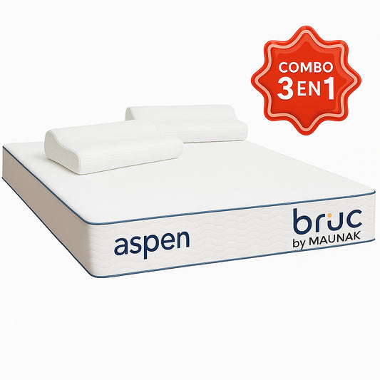 Combo Colchon Bruc Matrimonial Con Almohada Memory Foam 2 Piezas