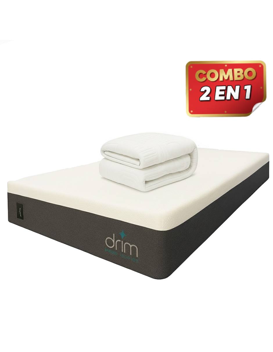 Colchón Matrimonial DRIM Memory Foam Tecnología de Descanso Con Edredón Deluxe Esquimal