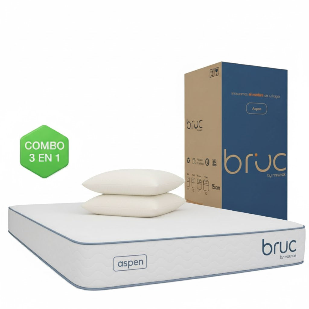 Colchón King Size Size Bruc Aspen Confort Plus Con 2 Almohadas Super Visco