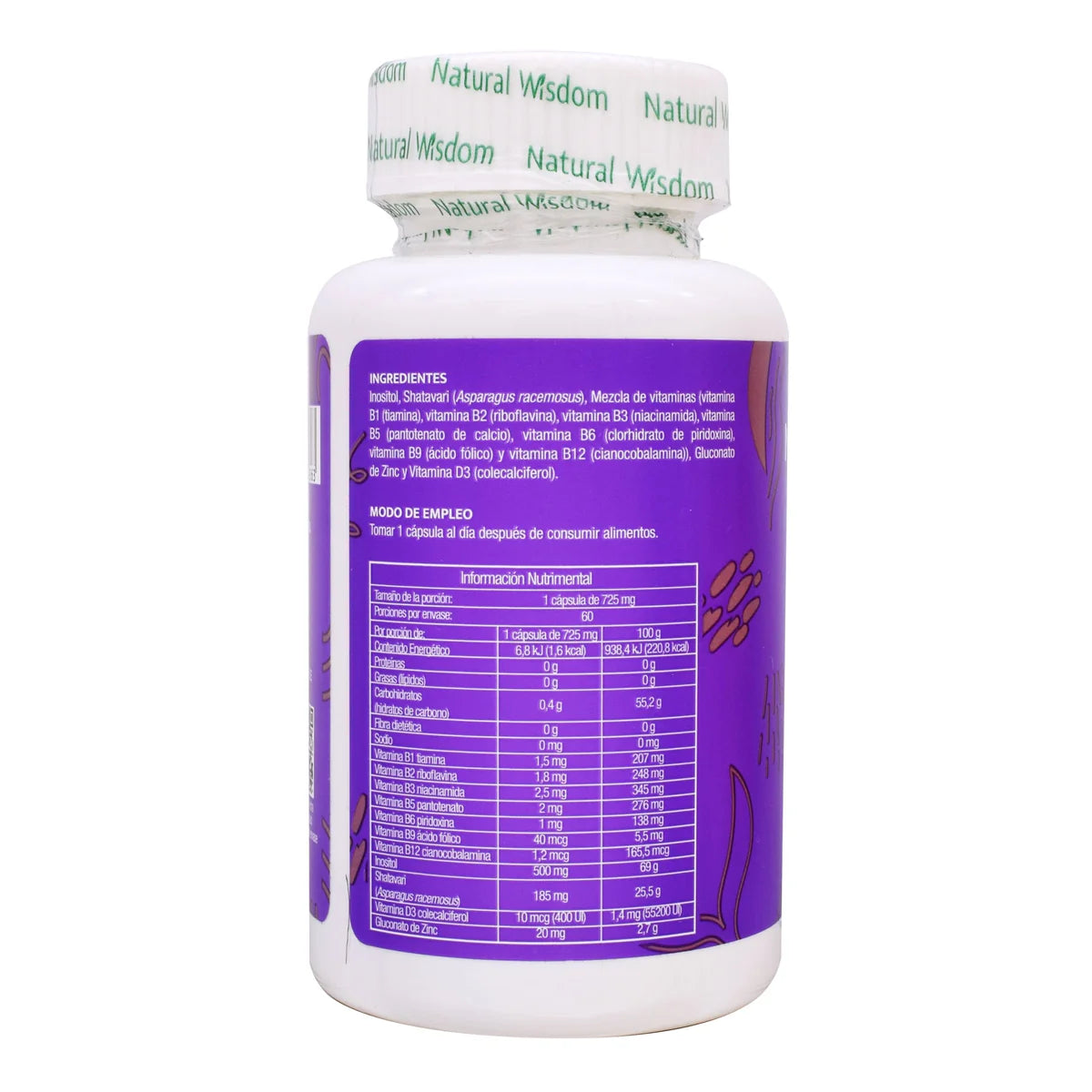 Inositol H Balance Natural Wisdom 60 Cápsulas - Paquete de 3