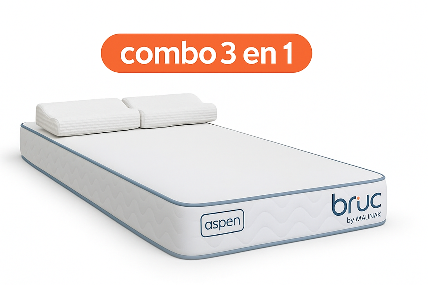 Combo Colchon Bruc Individual Con Almohada Memory Foam 2 Piezas