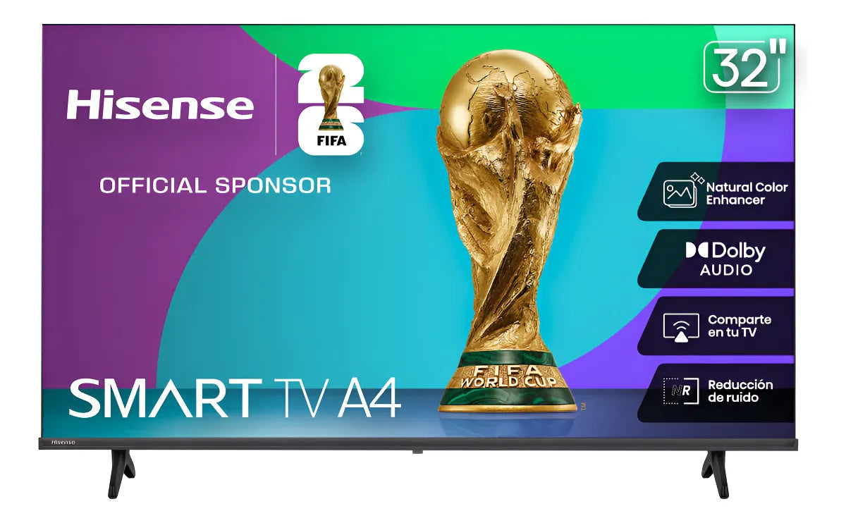 Televisión Smart TV Hisense 32” HD LED 60Hz con WiFi y Sonido DTS
