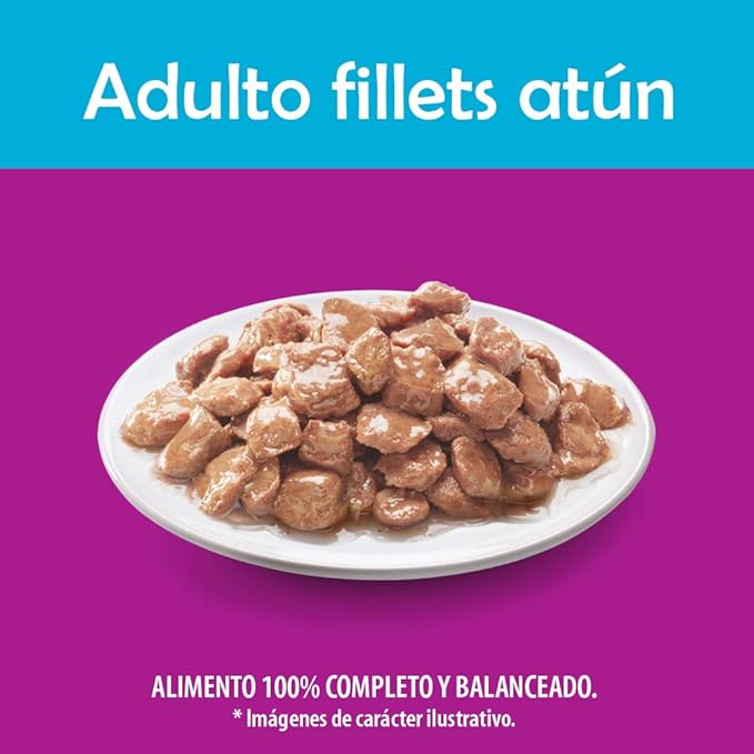 Whiskas Sobres para Gato Adulto, 24 Sabor Atún y 24 Sabor Pollo